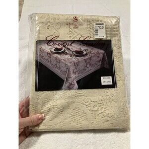 NOS Vintage 60x122 Puritan Lace Tablecloth Ivory Oblong Covent Garden